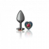 Cheeky Charms Heart Rainbow Medium Gunmetal Butt Plug Smoke - Elegant Anal Play