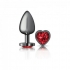 Cheeky Charms Heart Deep Red Large Gunmetal Butt Plug - Elegant Design