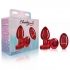 Cheeky Charms Vibrating Metal Plug - Red Medium with Remote