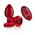 Cheeky Charms Vibrating Metal Plug - Red Medium with Remote