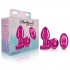 Cheeky Charms Vibrating Metal Plug - Pink Medium with Remote