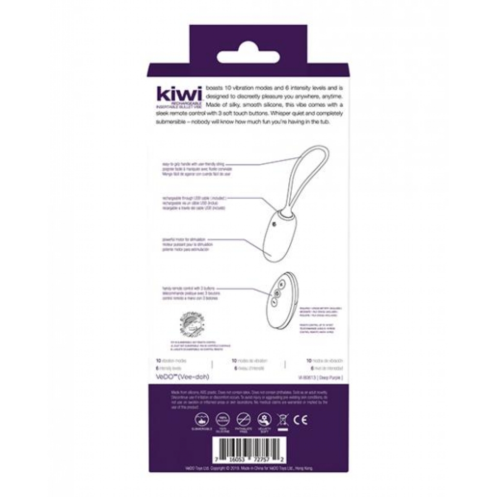 Vedo Kiwi Rechargeable Bullet Vibrator - Deep Purple