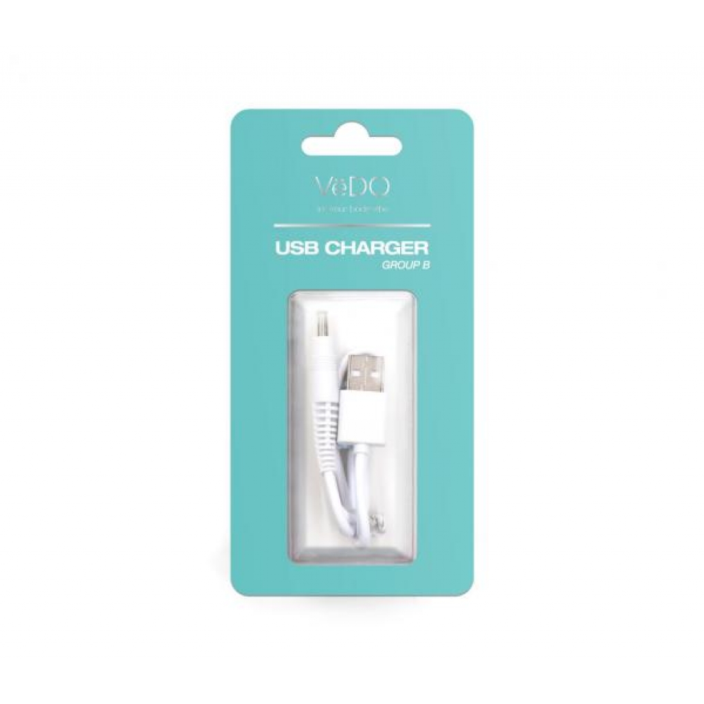 Vedo USB Charger B for Select Vibrators - White