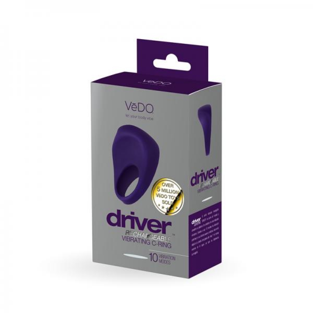 Vedo Driver Rechargeable Vibrating C-ring in Purple