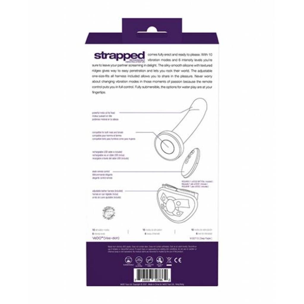 Vedo Strapped Rechargeable Strap-On – Deep Purple