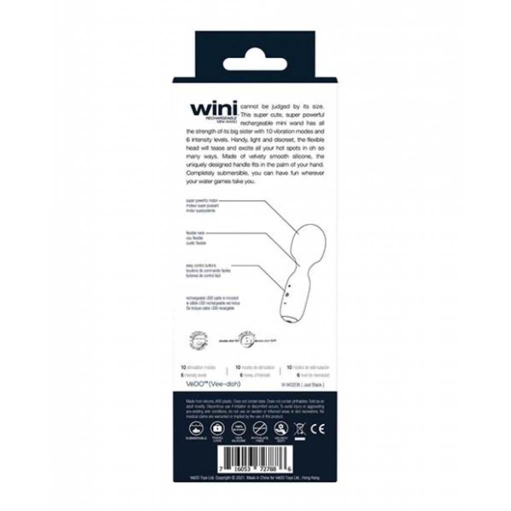 Vedo Wini Rechargeable Mini Wand - Just Black