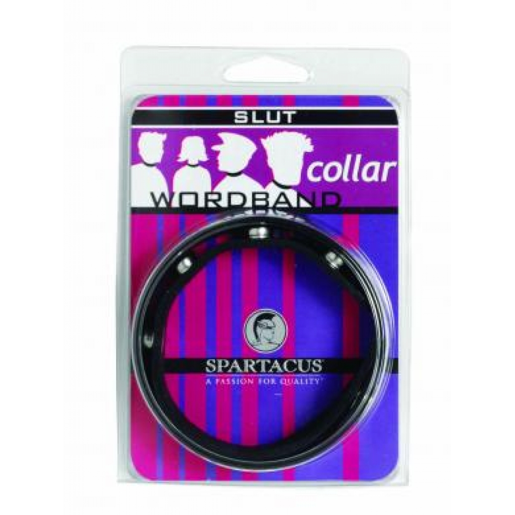 Slim 'Slut' Wordband Collar - 0.75 Inches