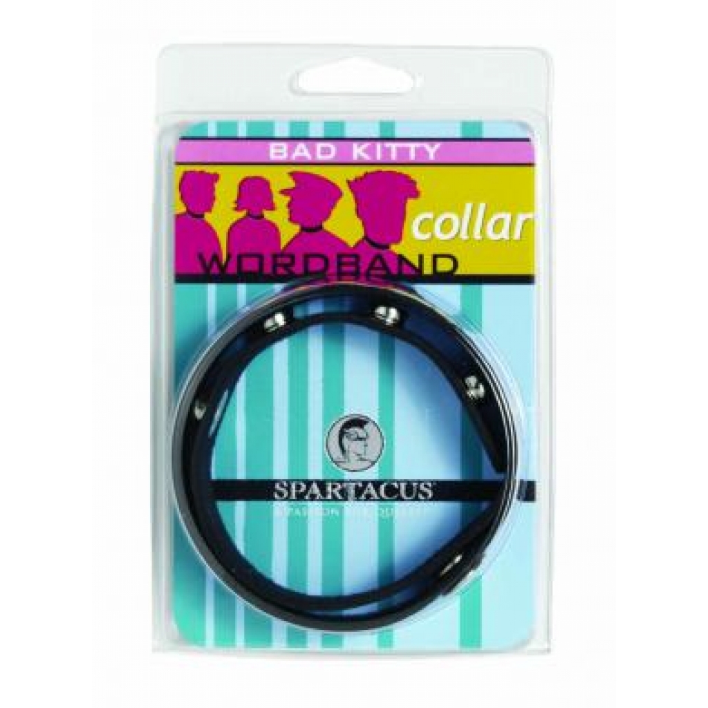 Wordband Collar Bad - Kitty - Black Elegance