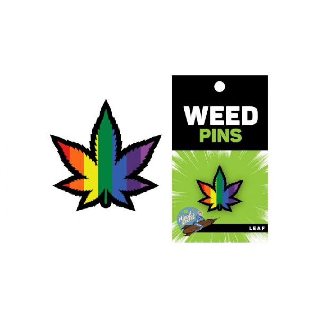 Rainbow Marijuana Leaf Pin - Fun Enamel Accessory