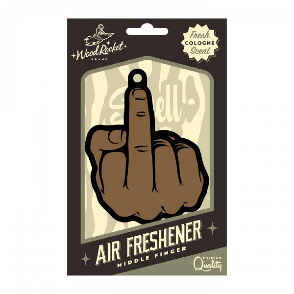 Middle Finger Air Freshener - Brown