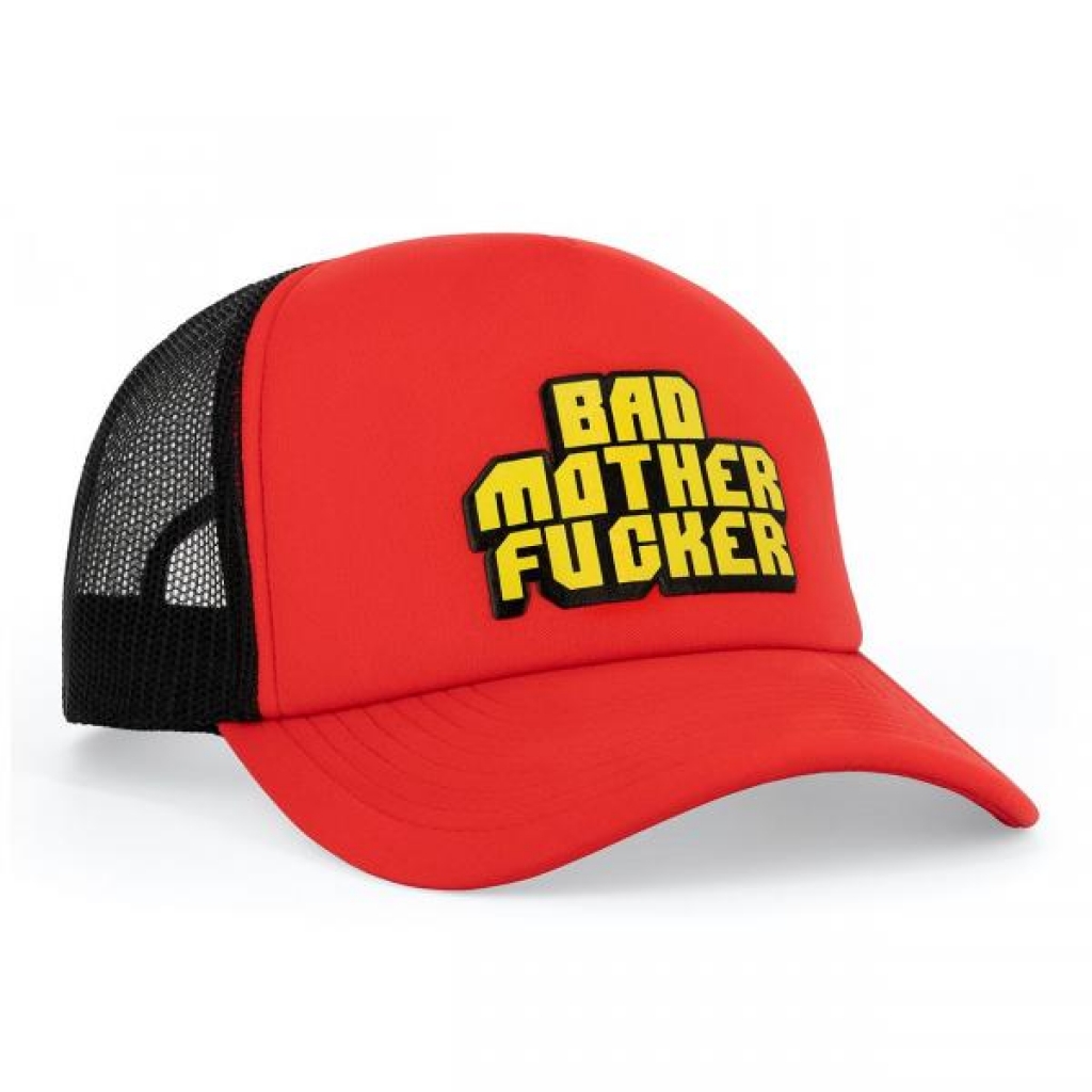 Bad Mother Fucker Trucker Hat (Red/Black) - One Size Fits Most