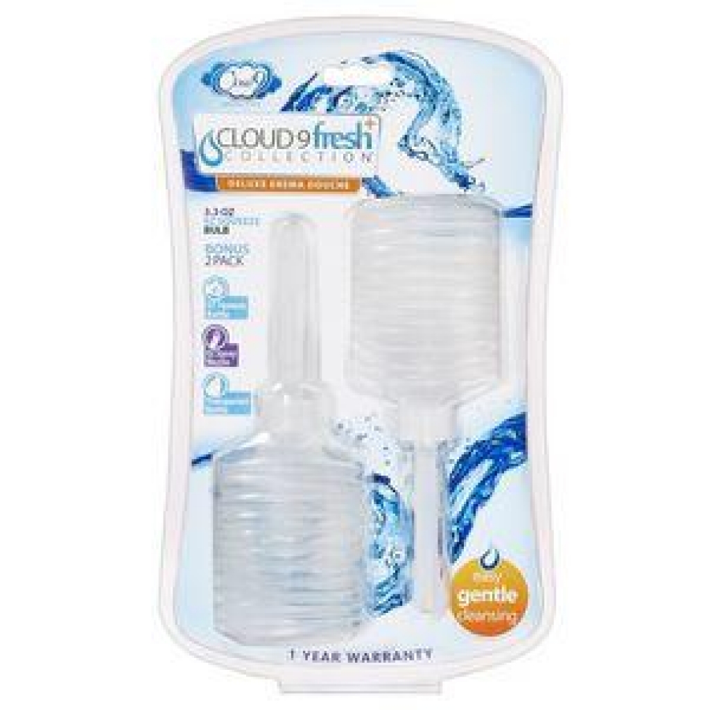 Cloud 9 Fresh Portable Anal Enema Douche - 3.3oz EZ Squeeze Bulb (2 Pack)