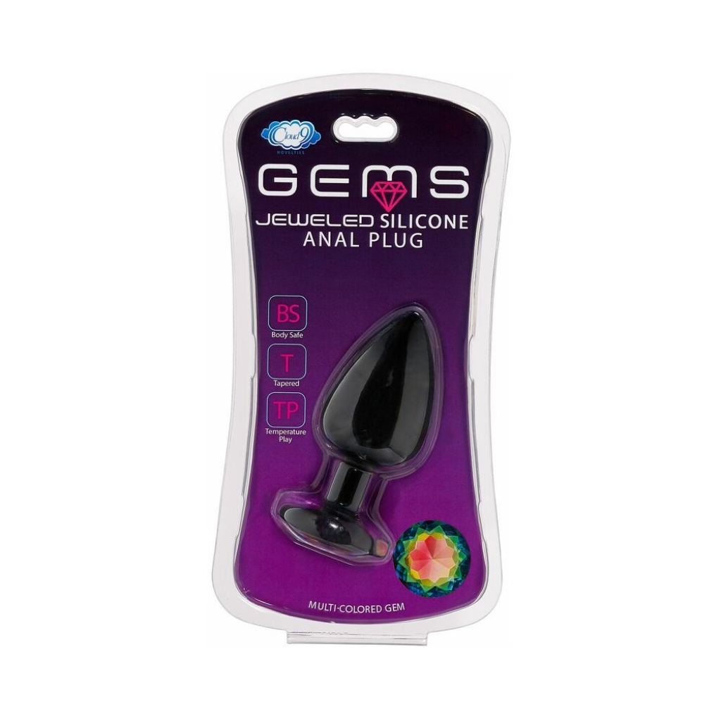 Cloud 9 Gems Black Silicone Anal Plug - Medium