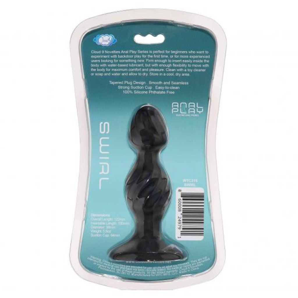 Anal Play Silicone Swirl Probe - Black