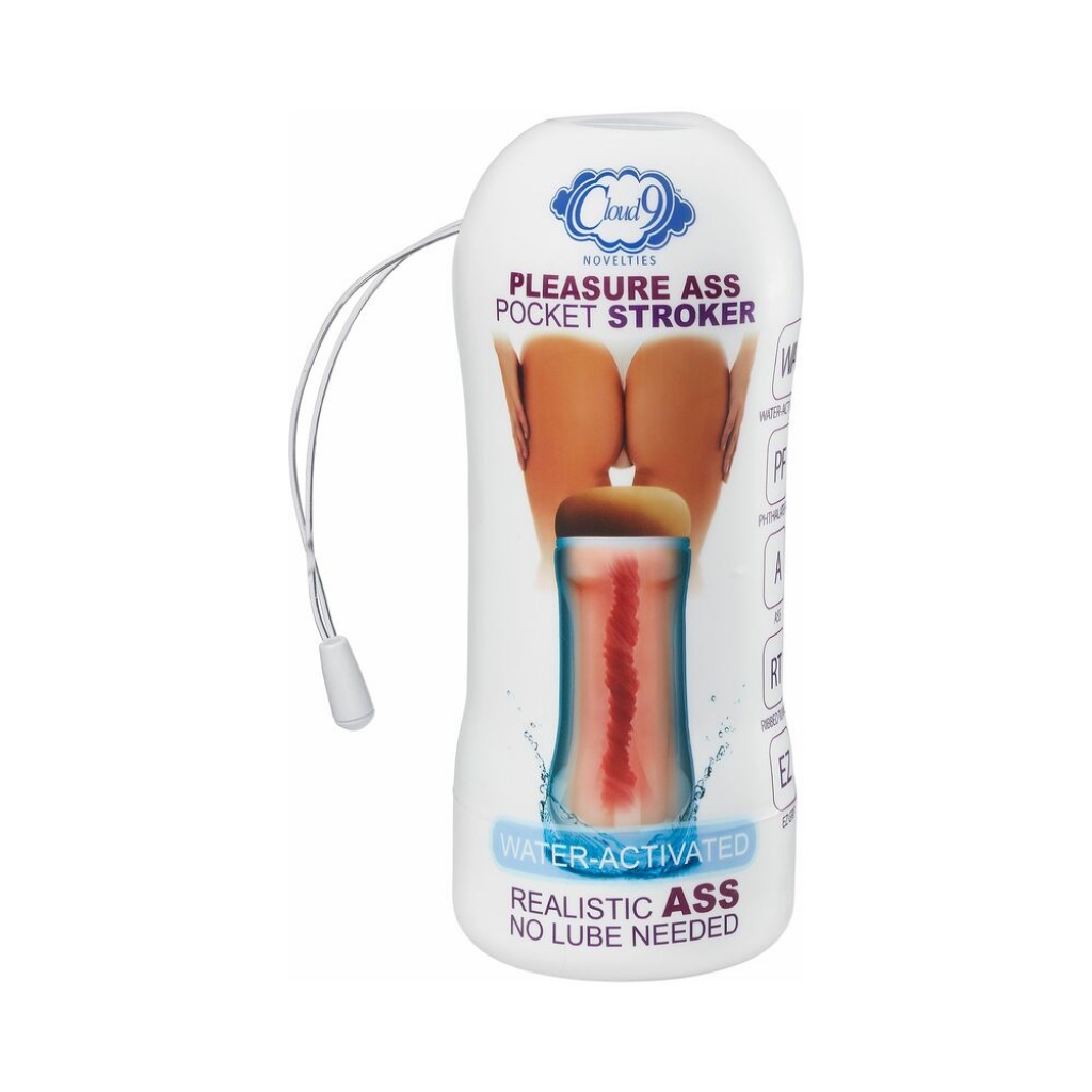 Cloud 9 Pleasure Anal Pocket Stroker - Water Activated - Beige