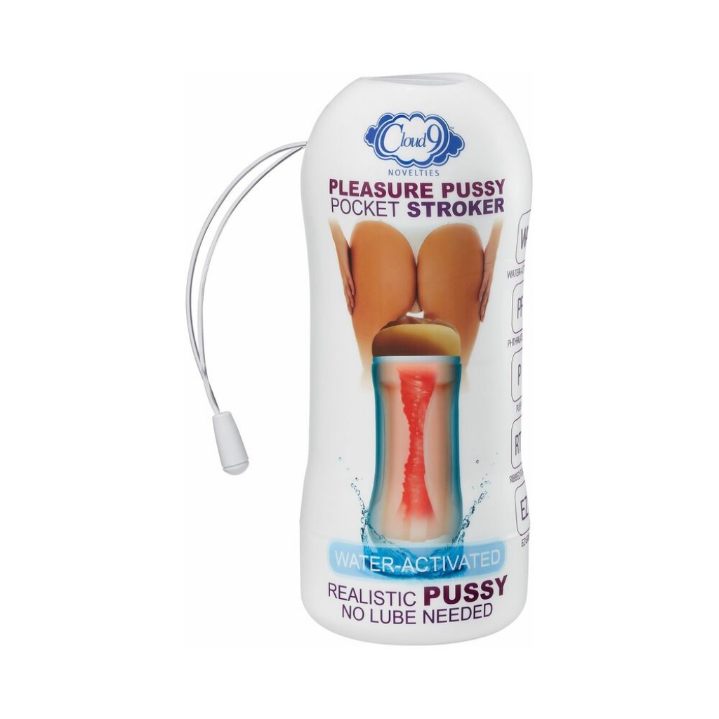 Cloud 9 Pleasure Pussy Pocket Stroker - Water Activated Beige