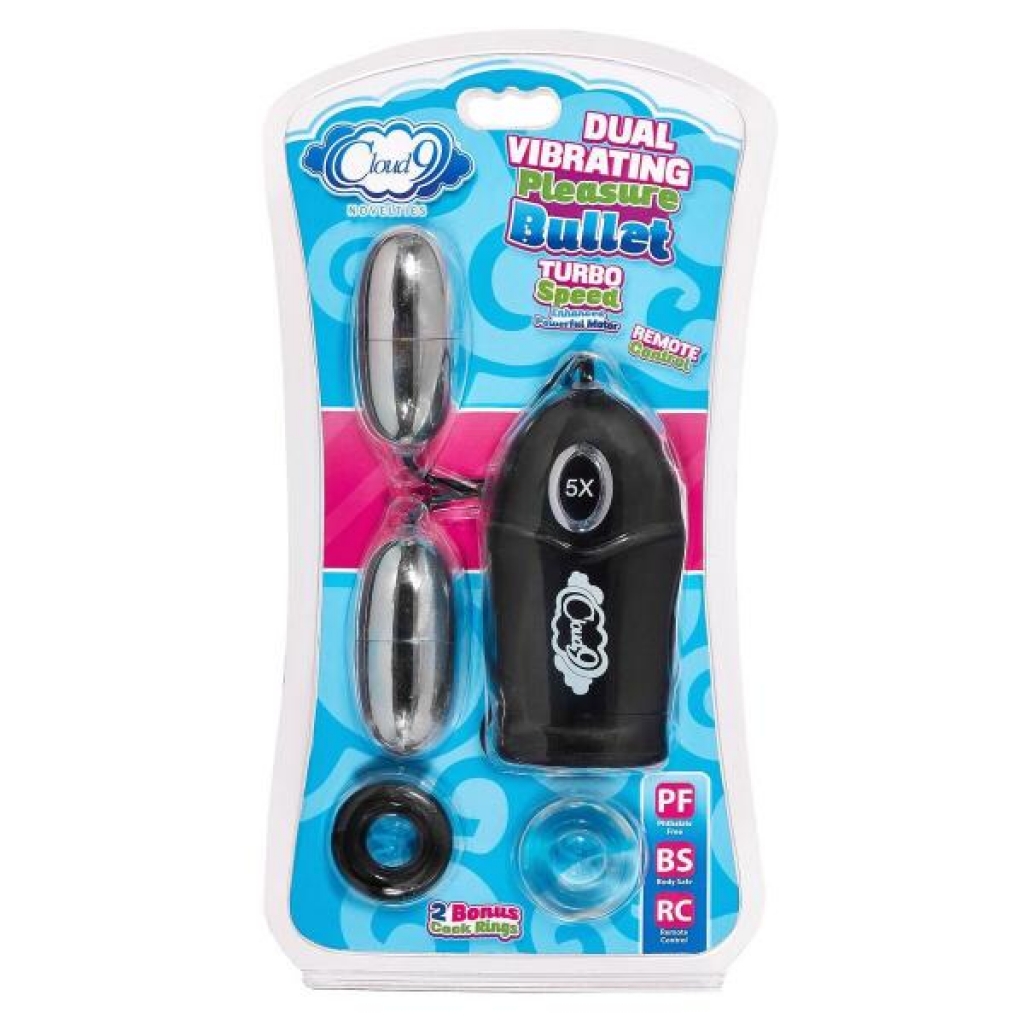 Cloud 9 Dual Vibrating Pleasure Bullet Turbo Speed - Black