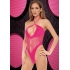 Lapdance Fishnet Halter Bodysuit - Hot Pink - Alluring Confidence