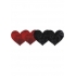 Stolen Kisses Hearts Pasties Red, Black 2 Pack