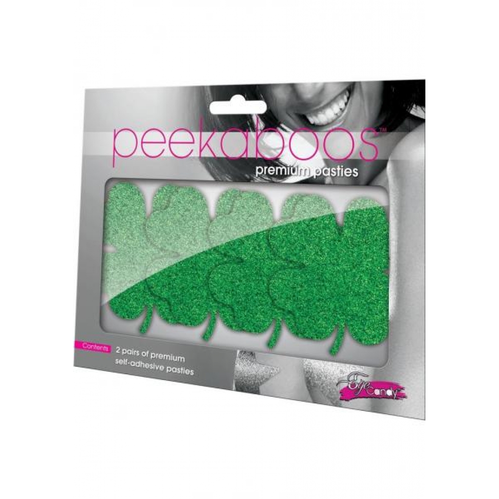 Pasties Shamrock & Roll - Green 4 Leaf Clover 2 Pairs