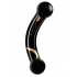 Premium Handblown Glass Double Ended Dildo - Black & Gold