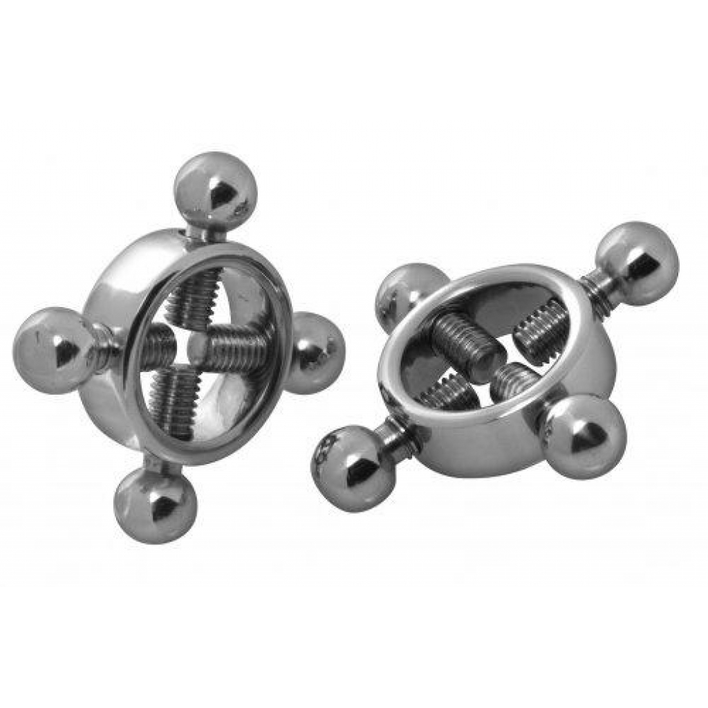 Stainless Steel Rings Of Fire Nipple Press Set - Silver