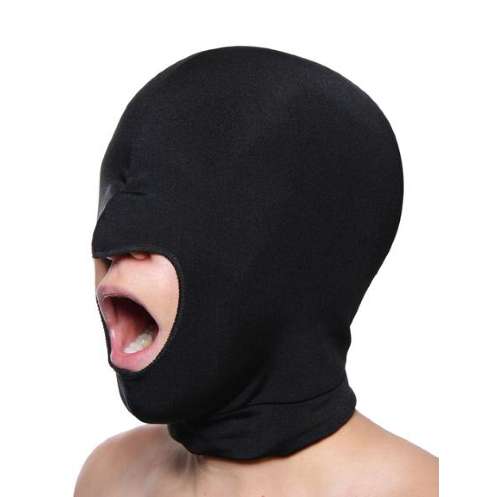 Blow Hole Open Mouth Spandex Hood - Versatile Black