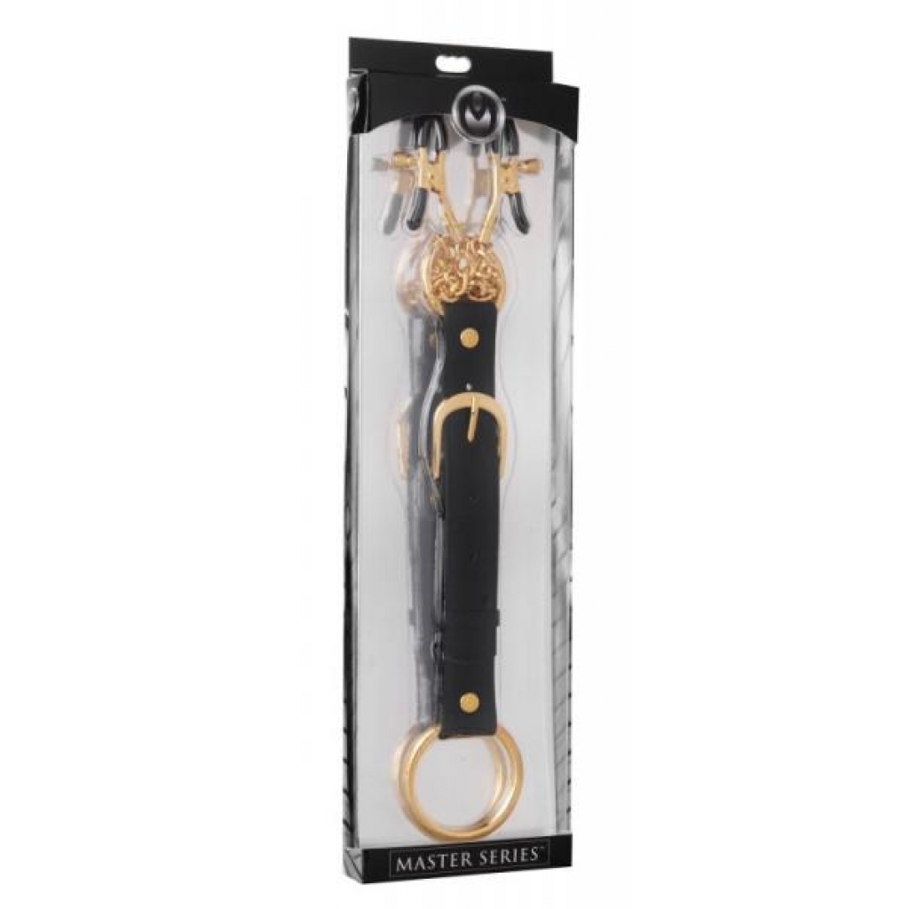 Penitentiary Nipple Clamps and Cock Ring Set - Yellow