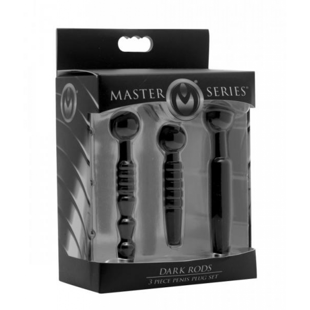 Master Series Dark Rods 3 Piece Silicone Penis Plug Set