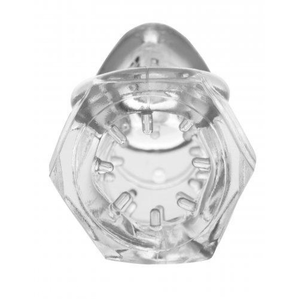 Detained 2.0 Restrictive Chastity Cage With Nubs - Clear