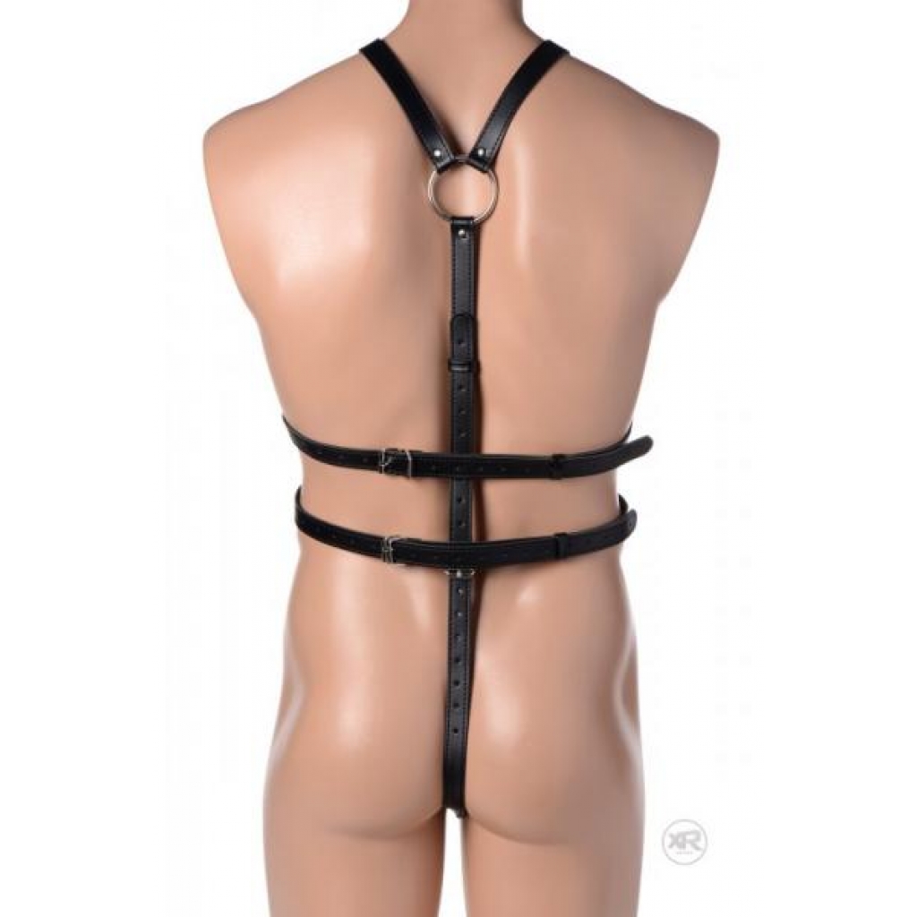 Male Full Body Harness - Black Leather