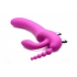 Strap U Regal Rider Vibrating Strapless Triple G Dildo - Purple