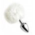 White Fluffy Bunny Tail Anal Plug