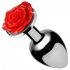 Booty Sparks Red Rose Anal Plug Large Silver