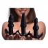 Trinity Vibes 4 Piece Vibrating Anal Plug Set - Black