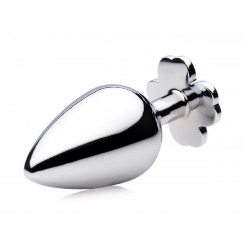 Booty Sparks Lucky Clover Gem Anal Plug - Large Silver