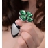 Booty Sparks Lucky Clover Gem Anal Plug - Large Silver