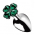 Booty Sparks Lucky Clover Gem Anal Plug Medium Silver