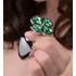 Booty Sparks Lucky Clover Gem Anal Plug Medium Silver