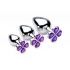 Booty Sparks Violet Flower Gem Anal Plug Set - Elegant Design