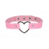 Master Series Dark Heart Chrome Heart Pink Choker - Elegant BDSM Accessory