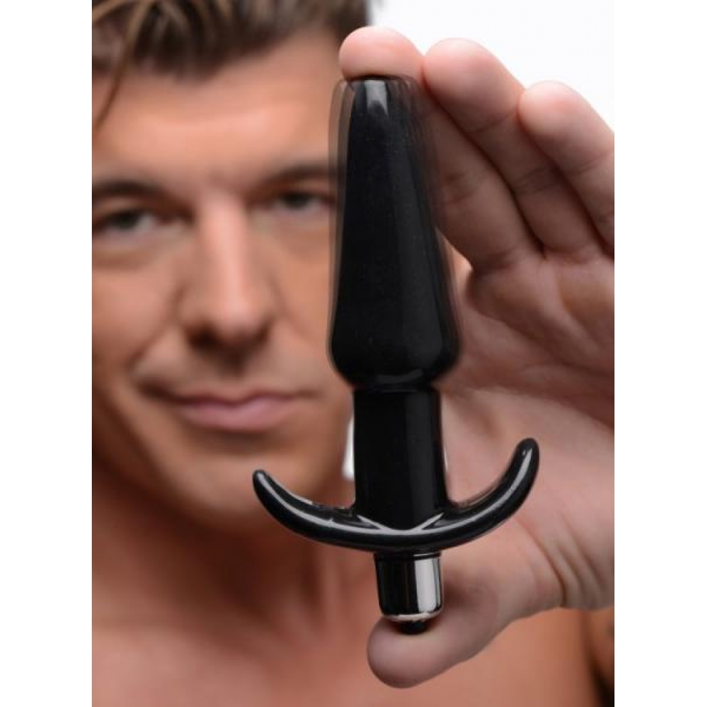 Frisky Thrilling Noir Smooth Vibrating Anal Plug - Black