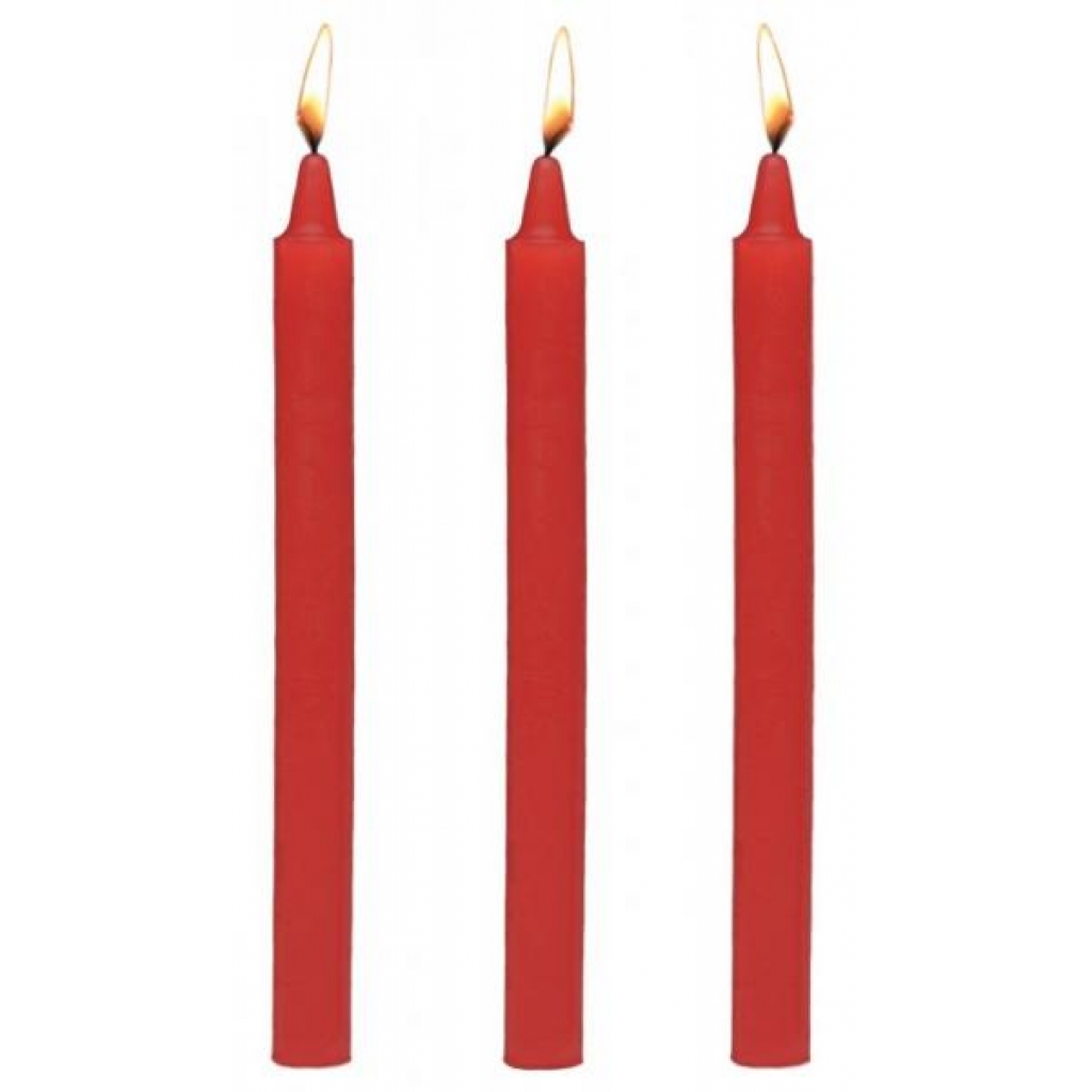 Master Series Fire Sticks Fetish Drip Candle Set Of 3 Red