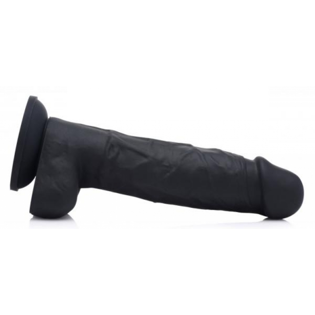 Strap U Power Pecker - 7in Dildo Silicone with Balls - Black