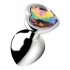 Booty Sparks Rainbow Prism Gem Anal Plug - Medium Silver