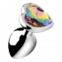 Booty Sparks Rainbow Prism Gem Anal Plug - Small Silver