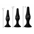 Master Series Triple Spire Tapered Silicone Anal Trainer - 3pc Set - Black