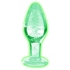 Booty Sparks Glow-in-the-Dark Glass Anal Plug - Large Clear