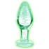 Booty Sparks Glow-in-the-Dark Glass Anal Plug - Medium Clear