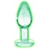 Booty Sparks Glow-in-the-dark Glass Anal Plug - Small Clear